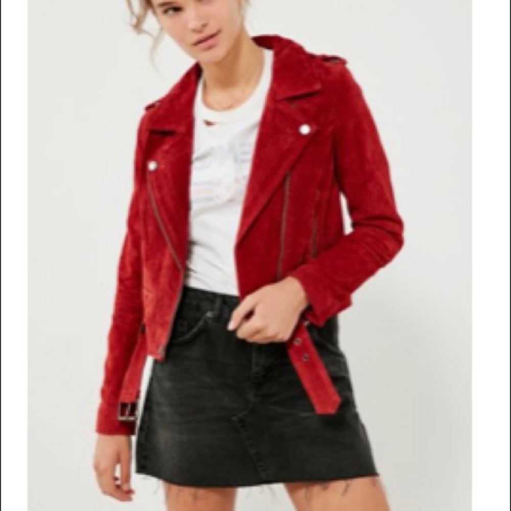 BLANK Suede Moto Jacket (Red My Mind)